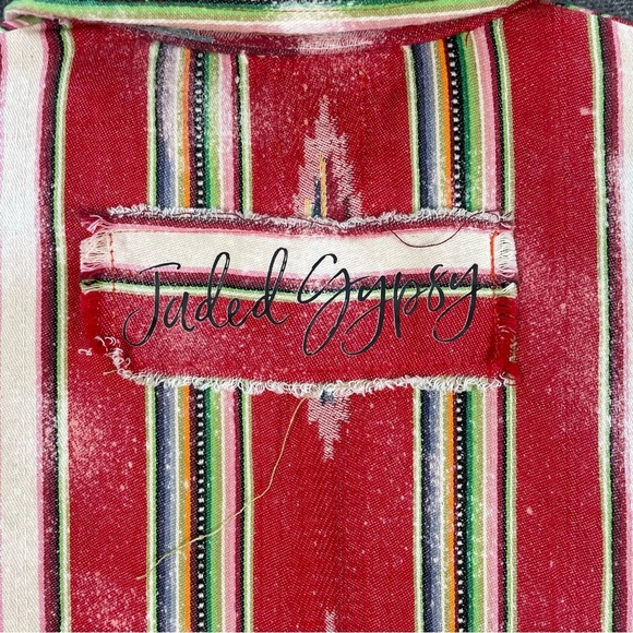 Jaded Gypsy Aztec Western Jacket Boho Southwest Serape Zip Shirt S/M Sunset Vibe - Picture 4 of 15